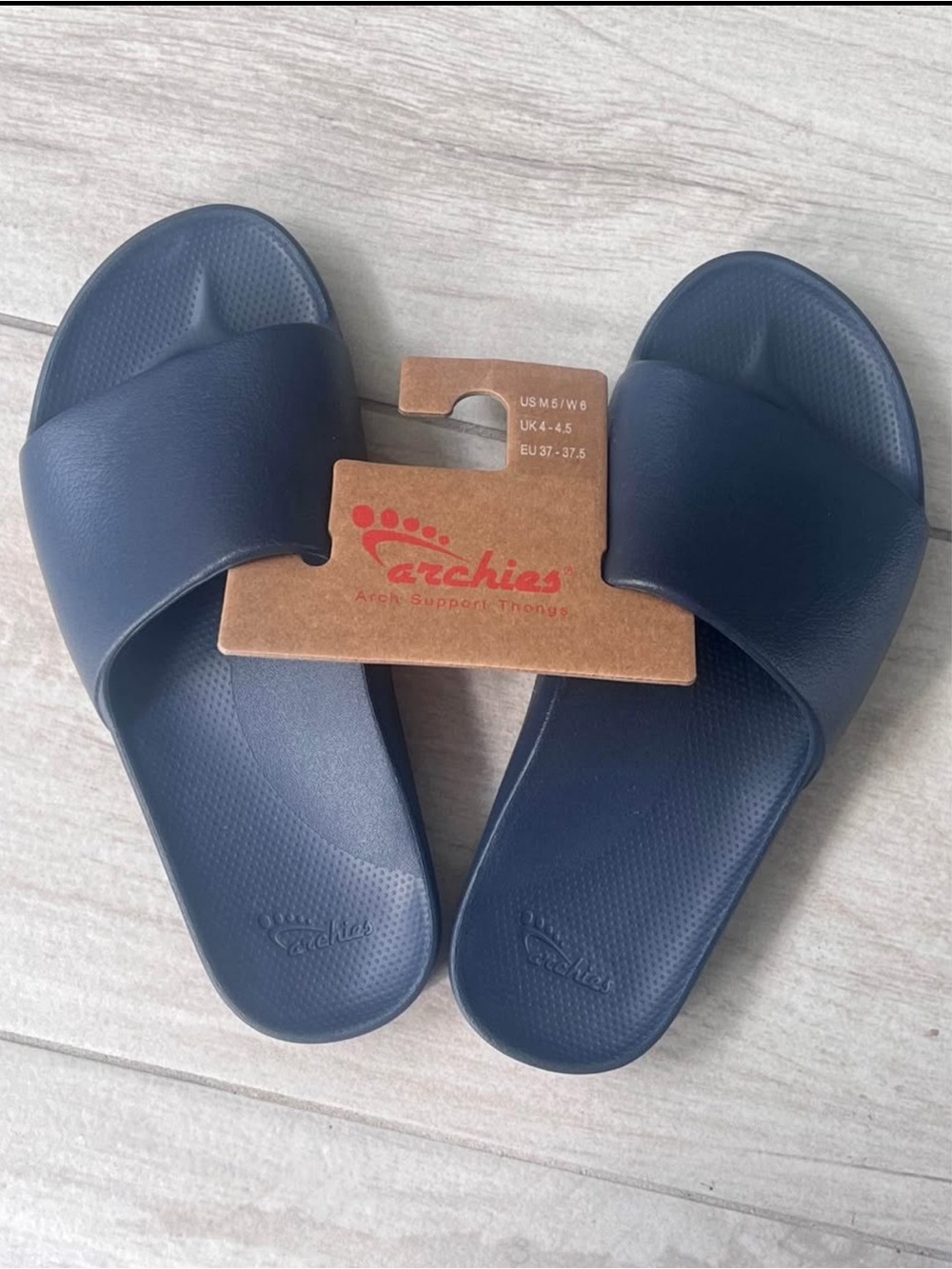 Archies Navy Slide Sandals with Arch Support
